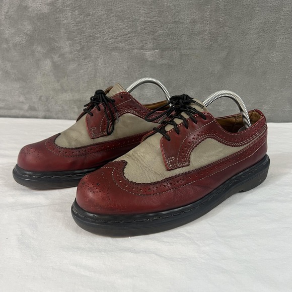 Dr. Martens Other - Vintage Dr. Martens 3989/28 Shoes Mens Size 7 Red Gray Leather Brogue Colorblock